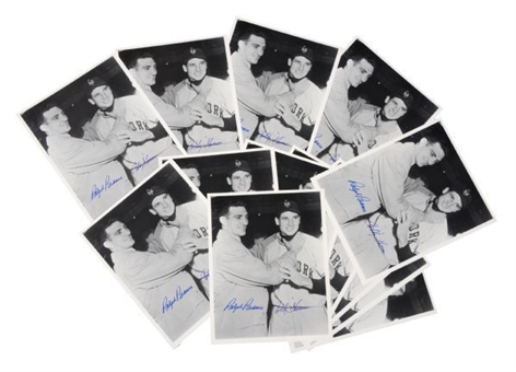 Lot of Twenty-Five (25) Ralph Branca and Bobby Thompson Signed "Shot Heard Round the World" Photographs 
